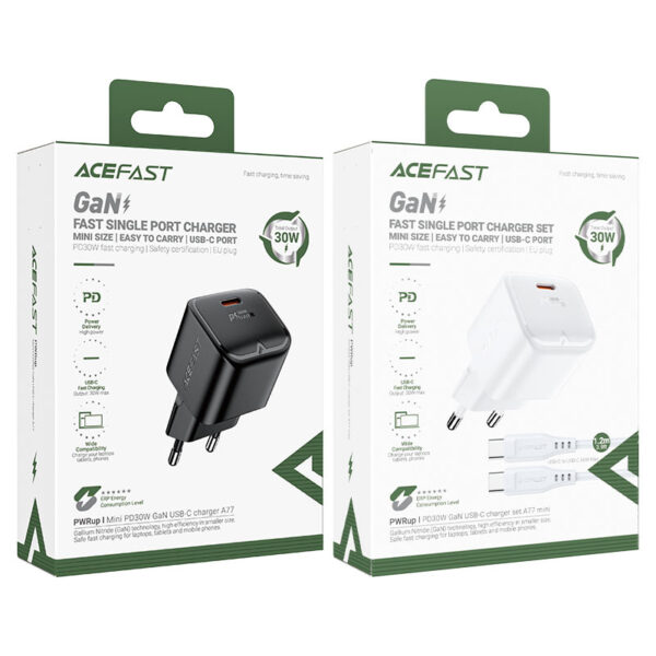 ACEFAST A77 mini PD30W GaN single USB-C charger set (C3-03) (EU) - Image 2