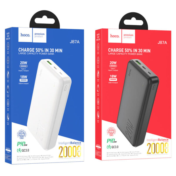 J87A Tacker PD20W+QC3.0 power bank(20000mAh)