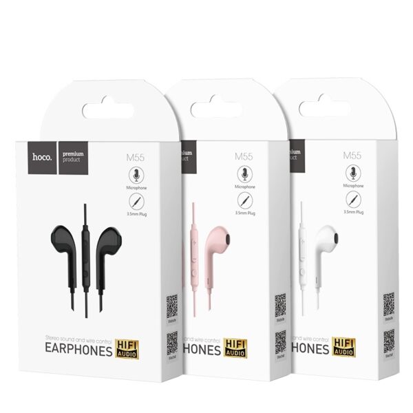 M55 Memory sound wire control earphones with mic - Image 2