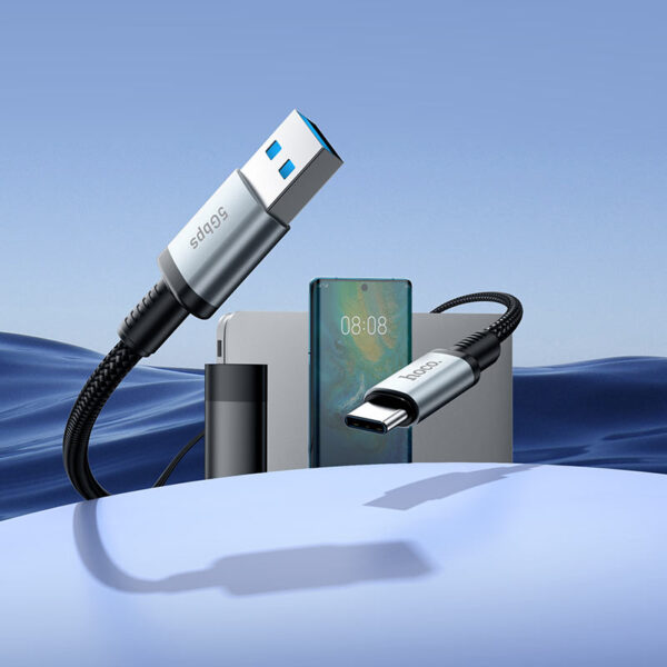 USB-A to Type-C high-speed data cable, 5Gbps USB3.0 transfer speed, 3A charging