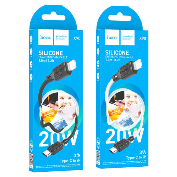 X90 Cool silicone charging data cable for iP