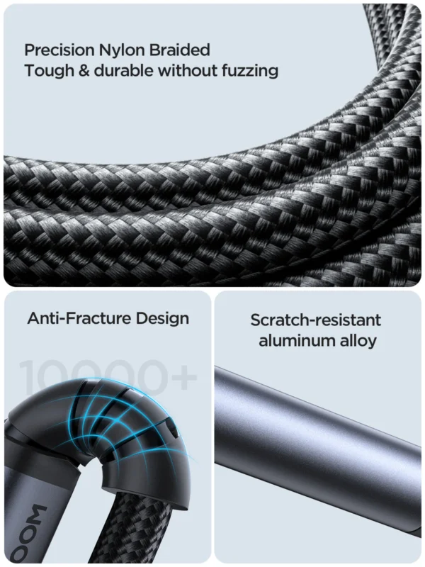 JOYROOM SY-A08 AUDIO-TRANSFER SERIES AUX AUDIO CABLE (3.5 MM MALE TO 3.5 MM MALE ) 1.2M-BLACK - Image 4