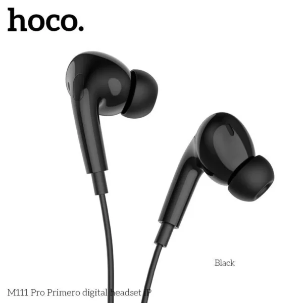 HOCO M111 PRIMERO DIGITAL HEADSET IP BLACK - Image 2