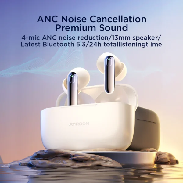 JOYROOM JR-BC1 TRUE WIRELESS ANC+ENC EARBUDS-WHITE - Image 7