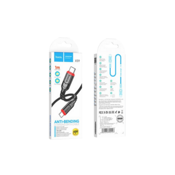 HOCO X59 VICTORY 60W CHARGING DATA CABLE TYPE-C TO TYPE-C(L=1M) - Image 3
