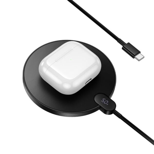 HOCOCW62 PEAK DESKTOP WIRELESS FAST CHARGER WITH DIGITAL DISPLAY AND CABLE - Image 2