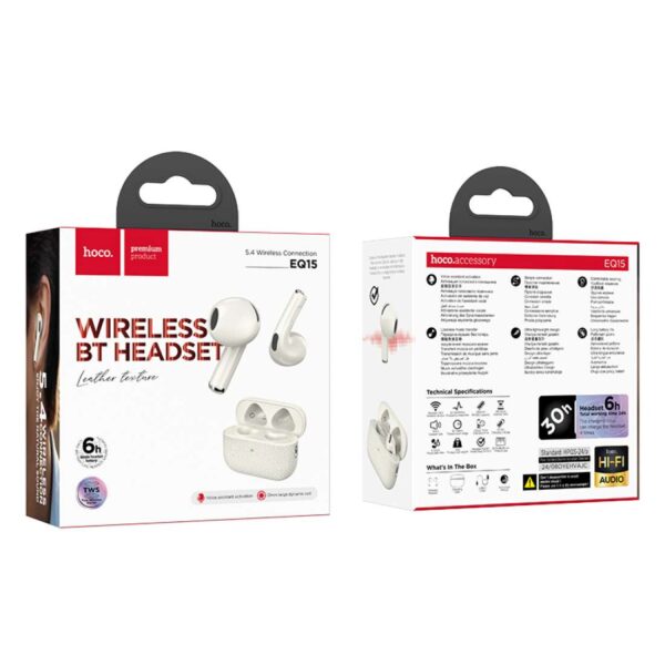 HOCO EQ15 DUKE TRUE WIRELESS BT HEADSET WHITE