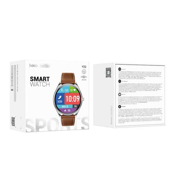 HOCO Y22 AMOLED SMART SPORTS WATCH (CALL VERSION) SILVER