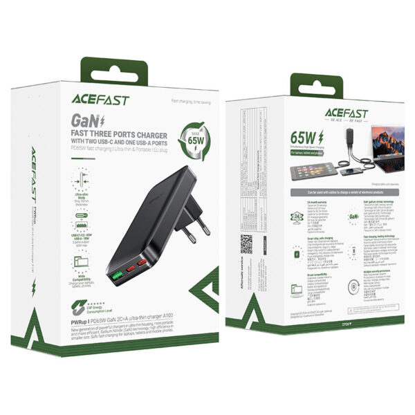 ACEFAST A100 PD65W GAN 2C+A ULTRA-THIN CHARGER (EU) - Image 4