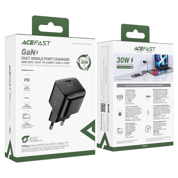 ACEFAST A77 MINI PD30W GAN USB-C CHARGER (EU) - Image 3