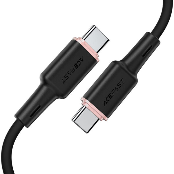 ACEFAST C2-03 USB-C TO USB-C ZINC ALLOY SILICONE CHARGING DATA CABLE BLACK - Image 5