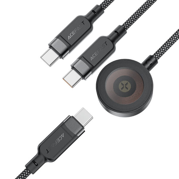 ACEFAST C6-11 USB-C 3-IN-1 100W INTELLIGENT BALANCE CHARGING DATA CABLE BLACK - Image 5