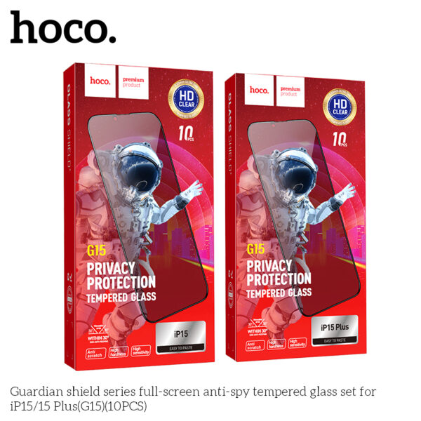 HOCO GUARDIAN SHIELD SERIES FULL-SCREEN HD TEMPERED GLASS SET(10 PCS) (G15)