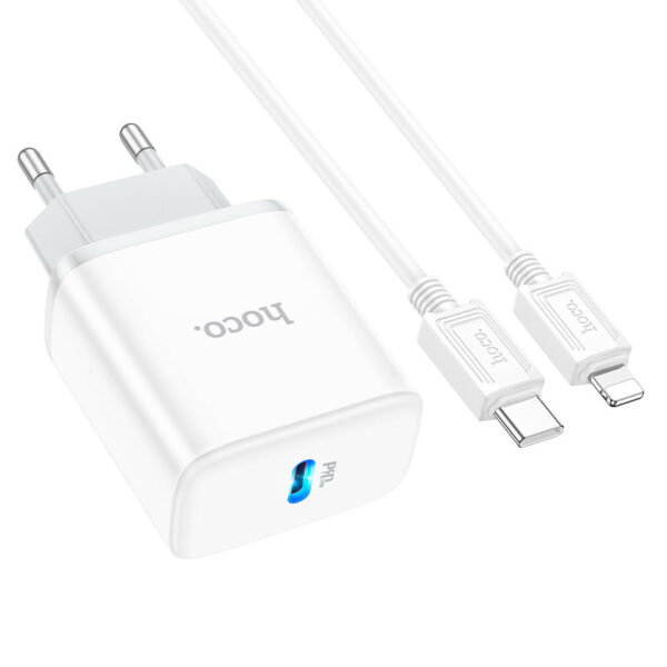 HOCO C104A STAGE SINGLE PORT PD20W CHARGER SET(C TO IP) (EU)