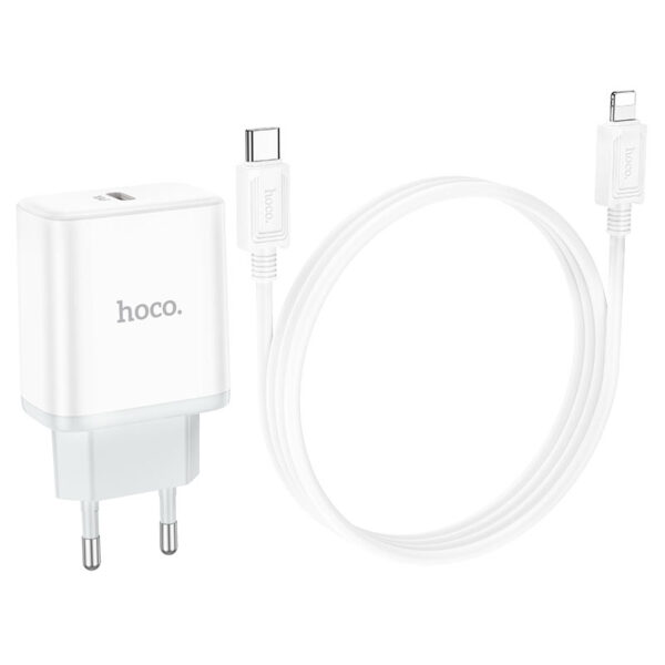 HOCO C104A STAGE SINGLE PORT PD20W CHARGER SET(C TO IP) (EU) - Image 3