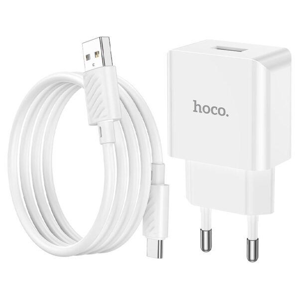 HOCO C106A LEISURE SINGLE PORT CHARGER SET (TYPE-C)(EU)