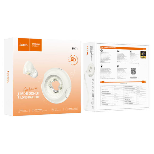 HOCO EW71 GALAXIA TRUE WIRELESS BT HEADSET WHITE