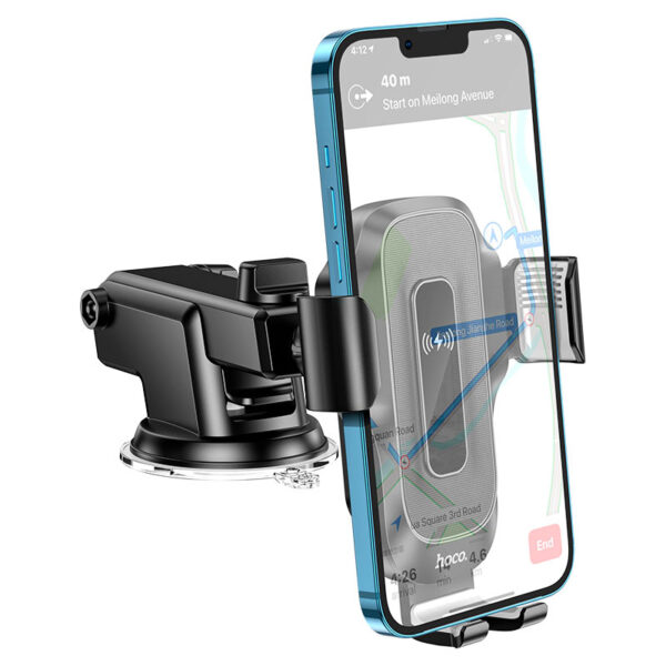 HOCO HW3 WISE AUTOMATIC INDUCTION WIRELESS FAST CHARGING CAR HOLDER (CENTER CONSOLE) - Image 6