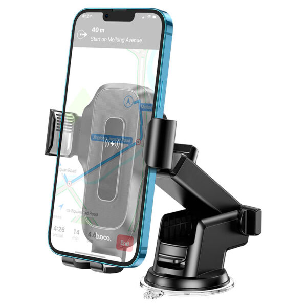 HOCO HW3 WISE AUTOMATIC INDUCTION WIRELESS FAST CHARGING CAR HOLDER (CENTER CONSOLE) - Image 3