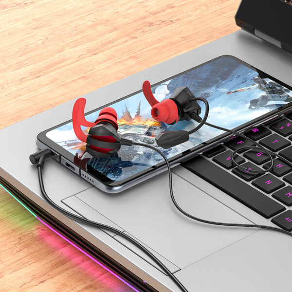 HOCO M105 SHARP WIRE CONTROL GAMING EARPHONES WITH MICROPHONE - Image 5