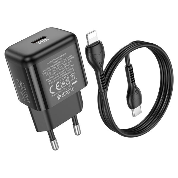 HOCO N32 GLORY PD30W SINGLE PORT CHARGER SET (TYPE-C TO TYPE-C)(EU)
