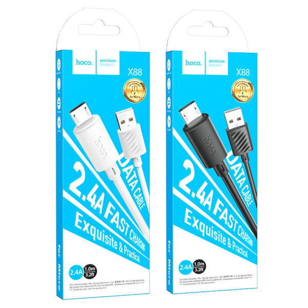 HOCO X88 GRATIFIED CHARGING DATA CABLE FOR MICRO (UNPACKAGED) - Image 4